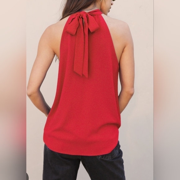 Tyche Red Halter Blouse - Picture 3 of 3